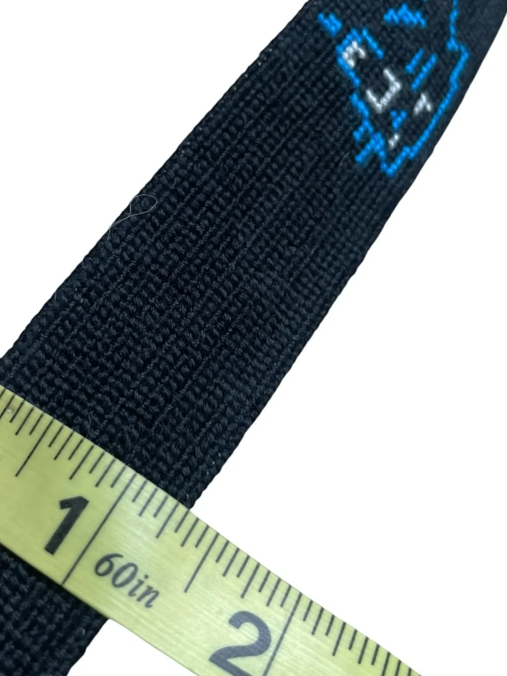 Smather’s & Branson Sz 36 Hand Stitched Needlepoint Belt Black CAROLINA PANTHERS